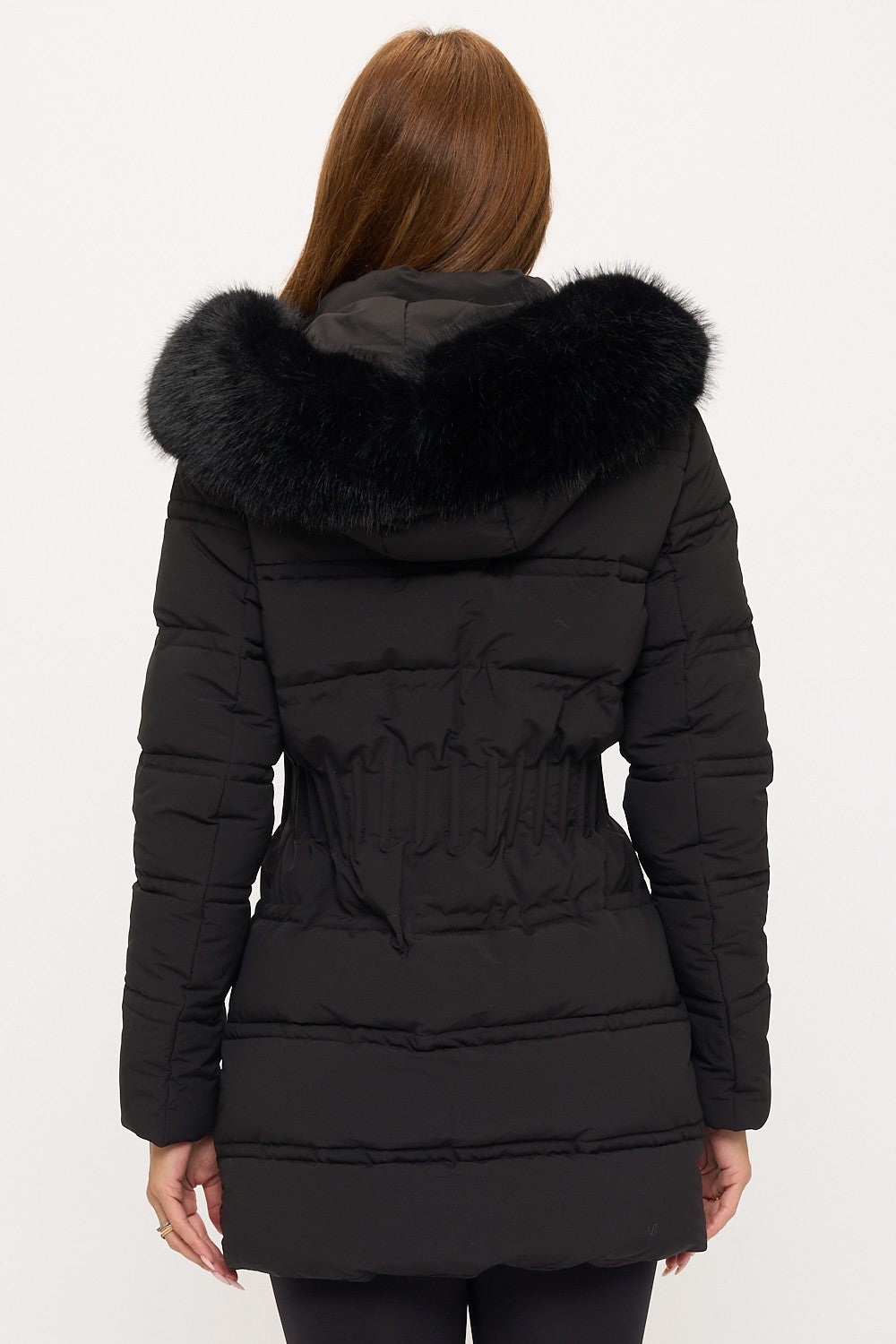 Fitted Puffer Coat - Black