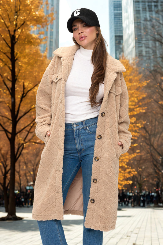 Diamond Sherpa Duster Coat