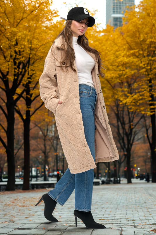 Diamond Sherpa Duster Coat