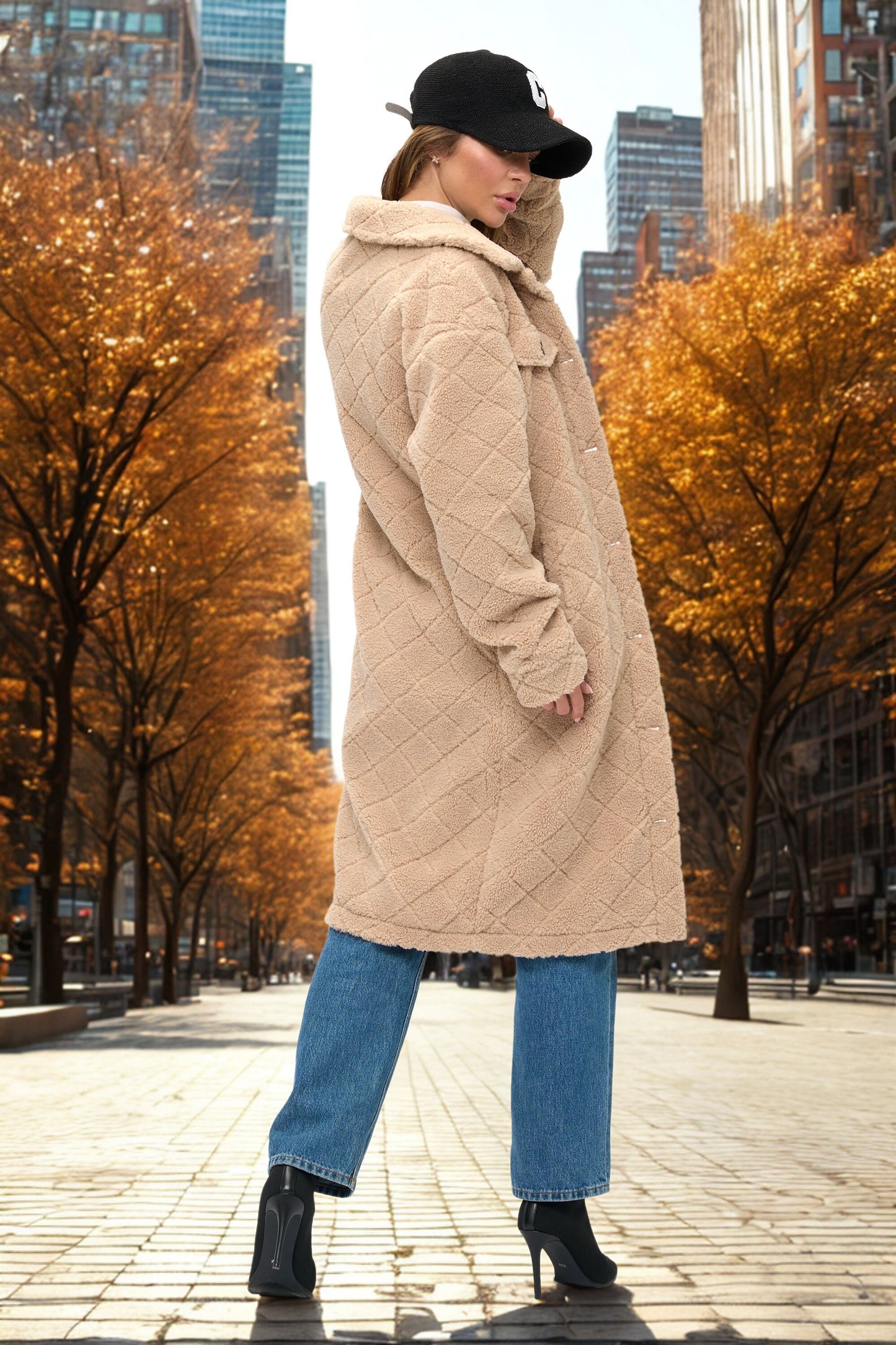 Diamond Sherpa Duster Coat