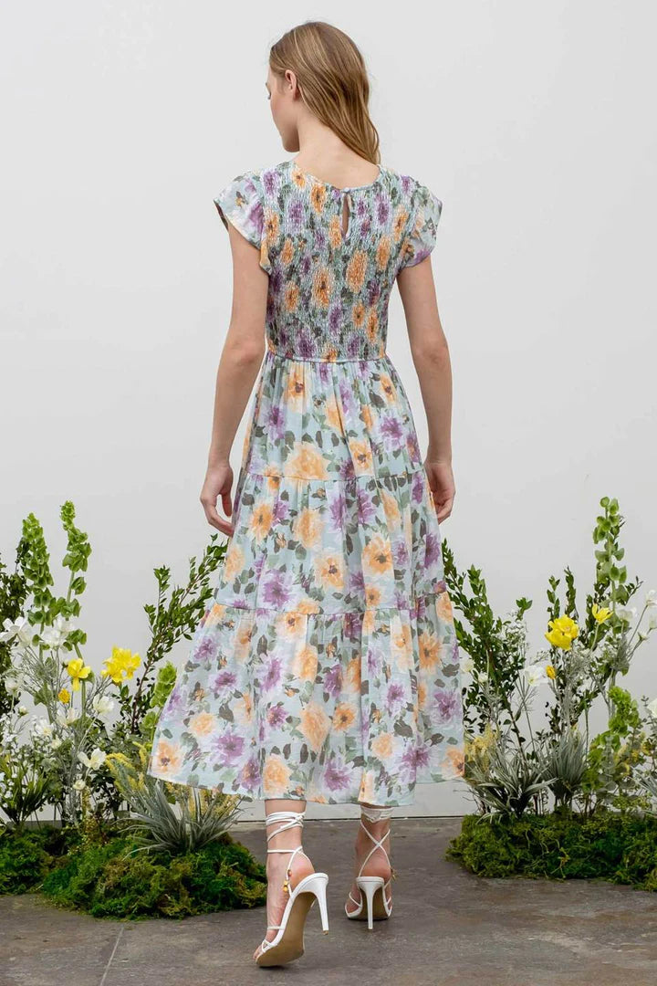 Floral Smocked Tiered Dress