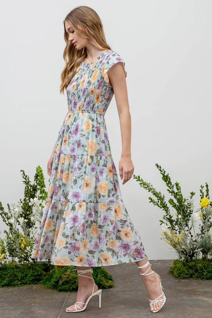 Floral Smocked Tiered Dress