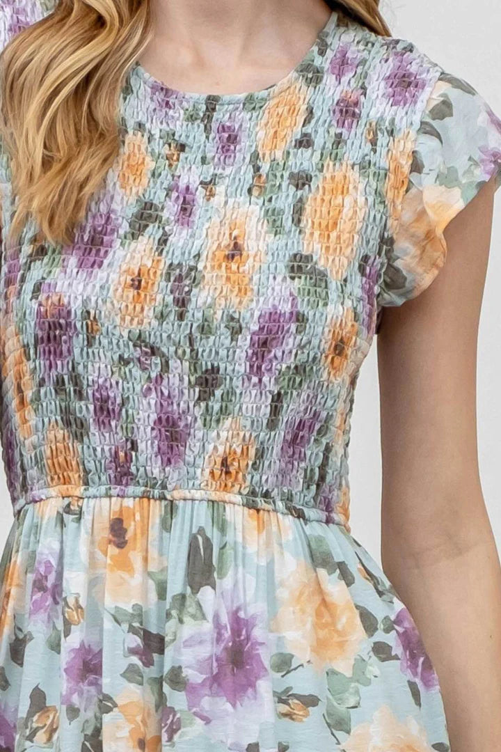 Floral Smocked Tiered Dress