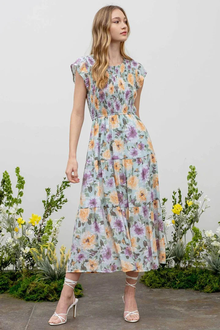 Floral Smocked Tiered Dress