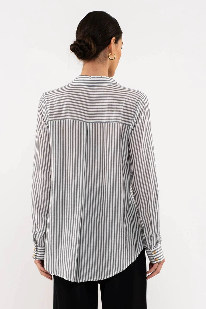 Striped Button Top