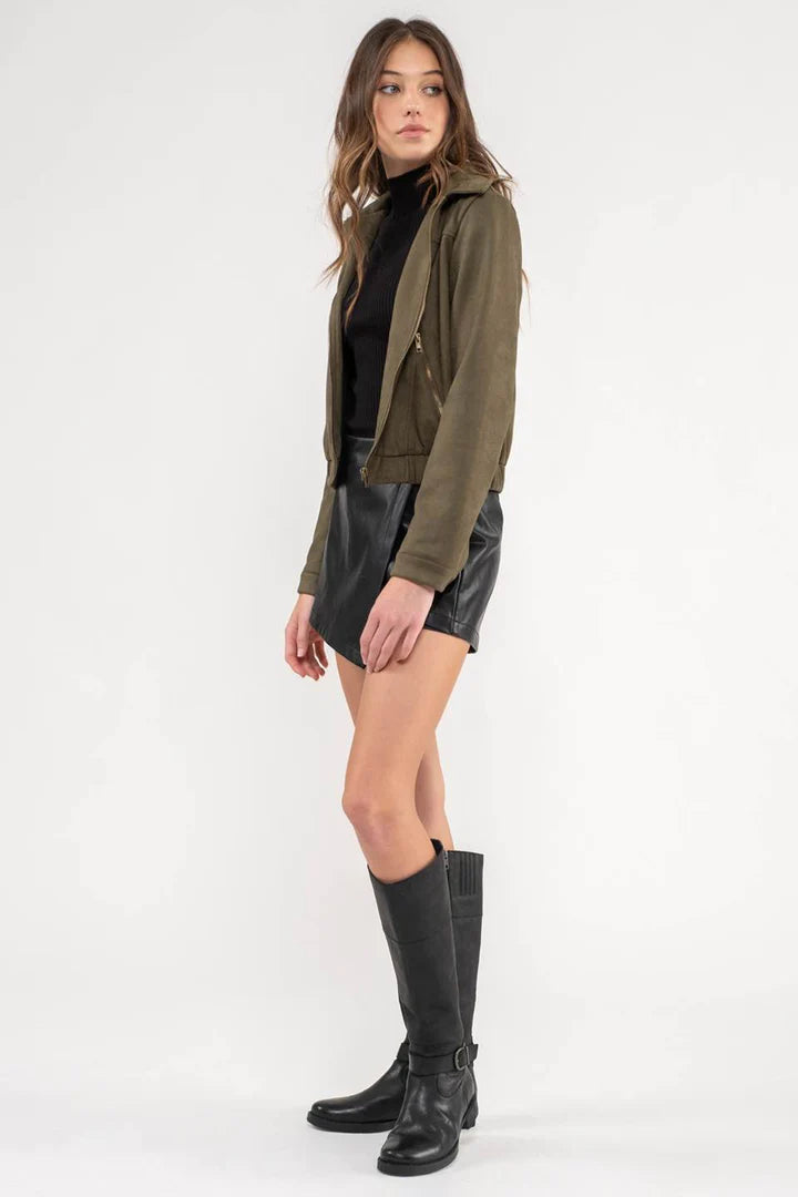 Collar Front Zip Jacket