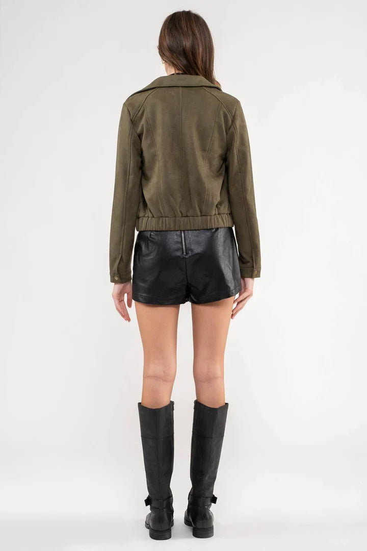 Collar Front Zip Jacket