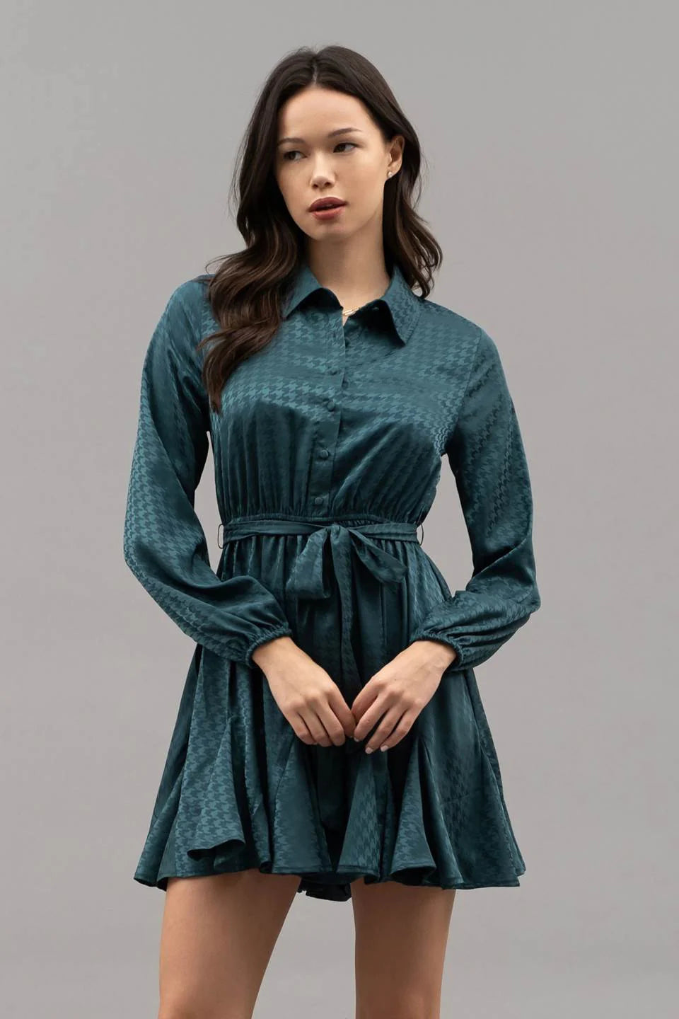 Godet Skirt Shirt Dress