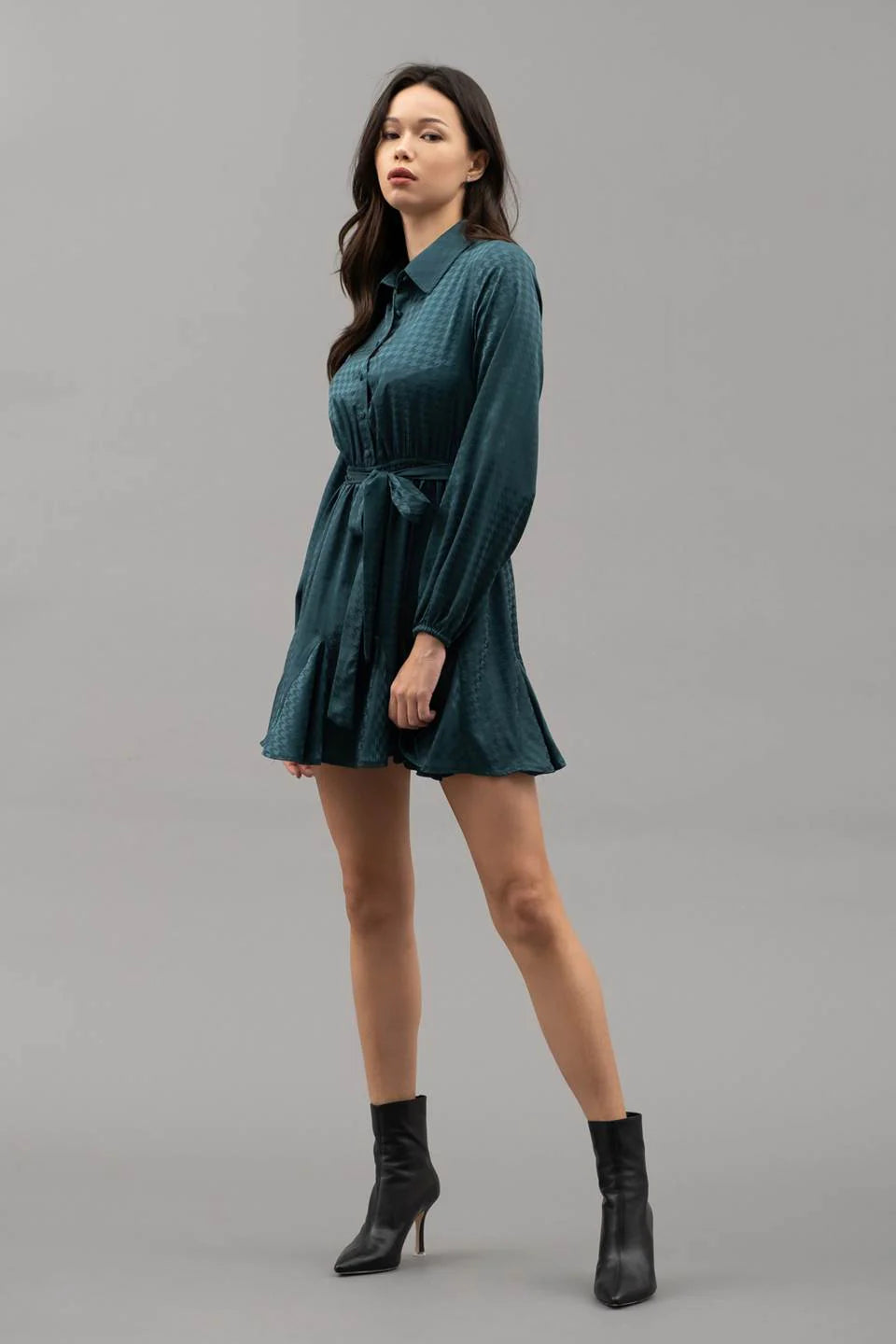 Godet Skirt Shirt Dress