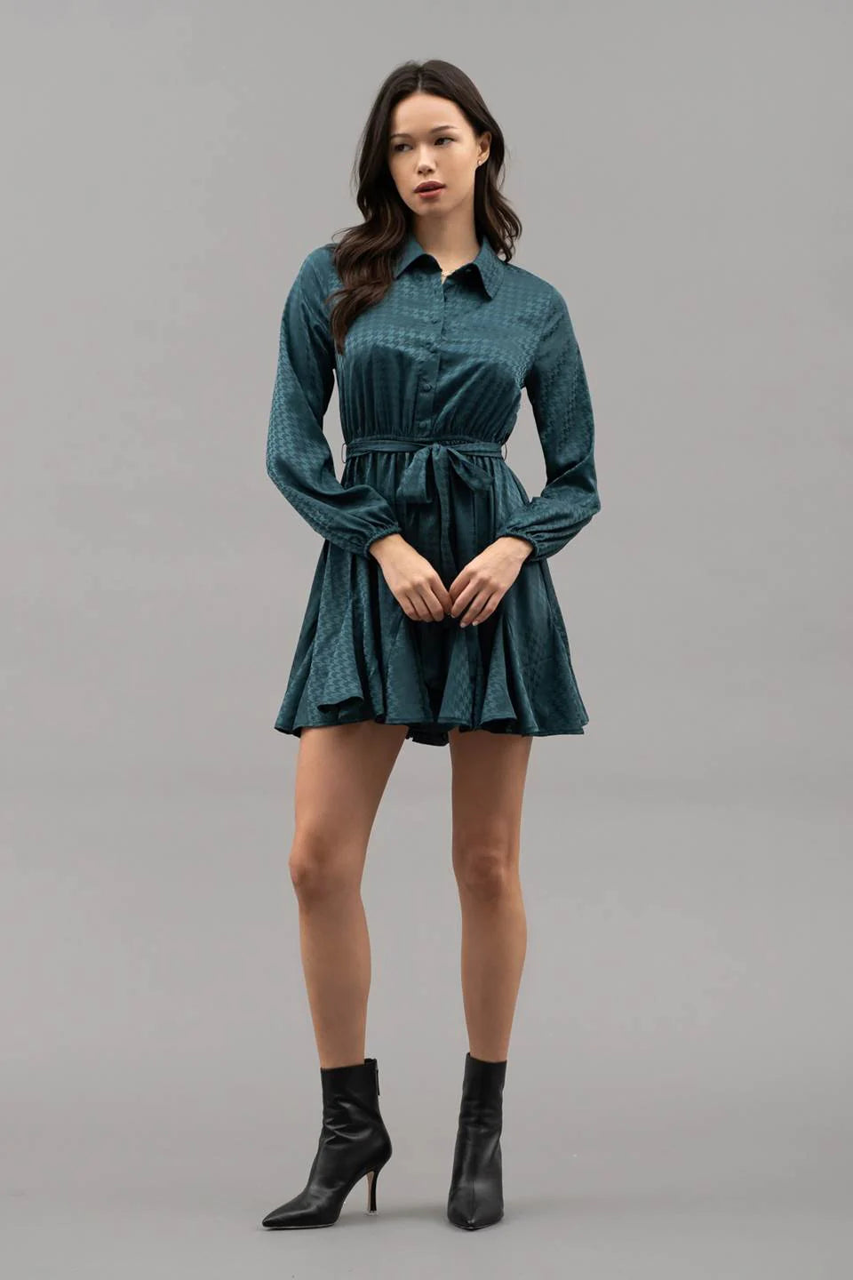 Godet Skirt Shirt Dress