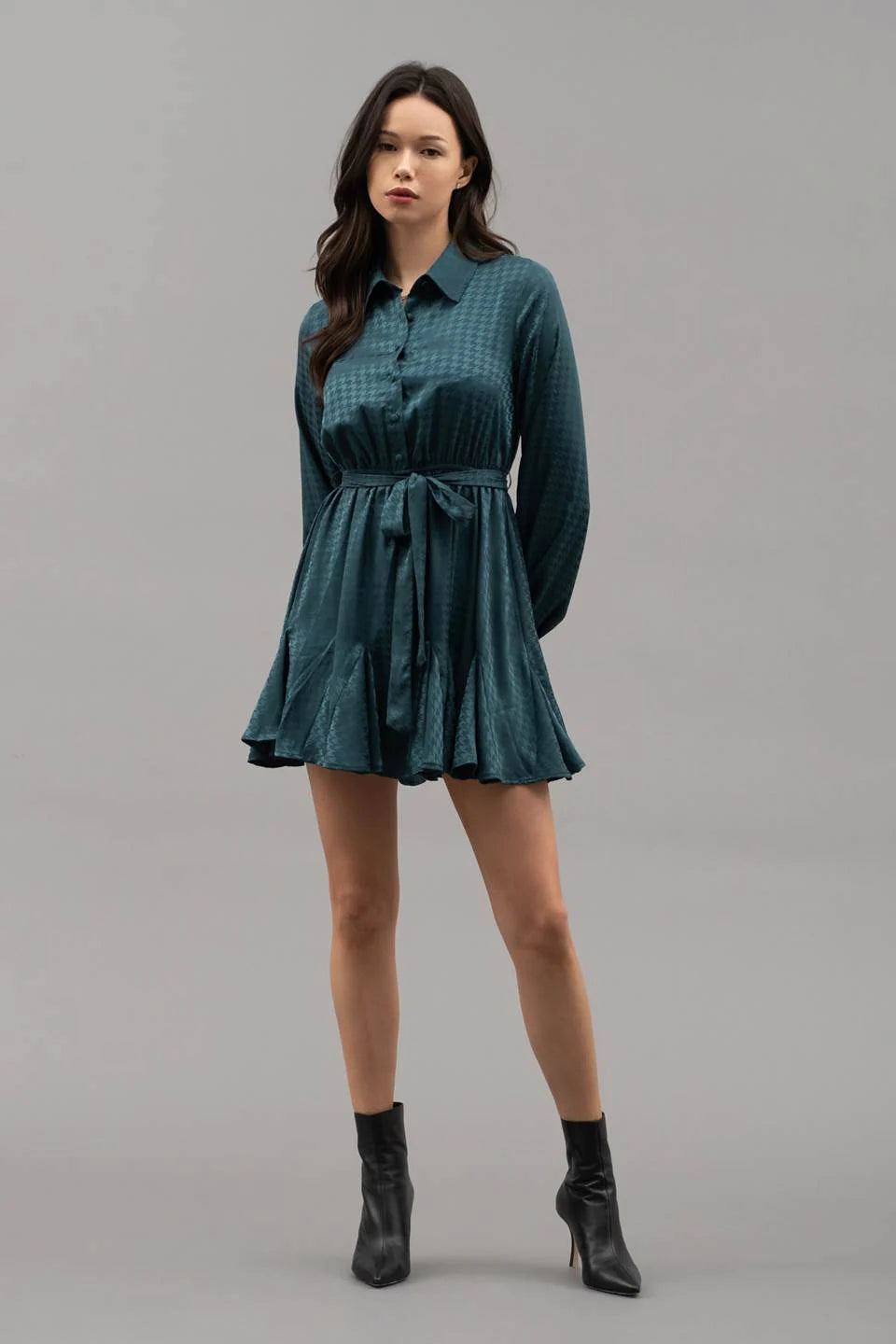 Godet Skirt Shirt Dress