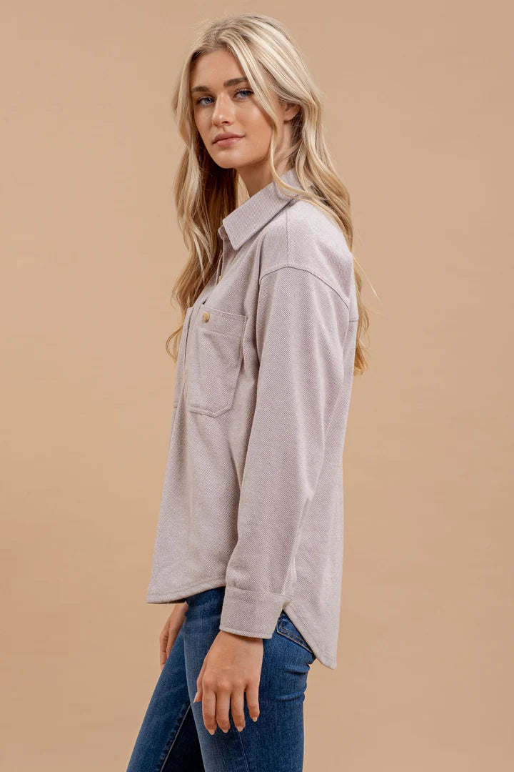 Long Sleeve Button Shacket
