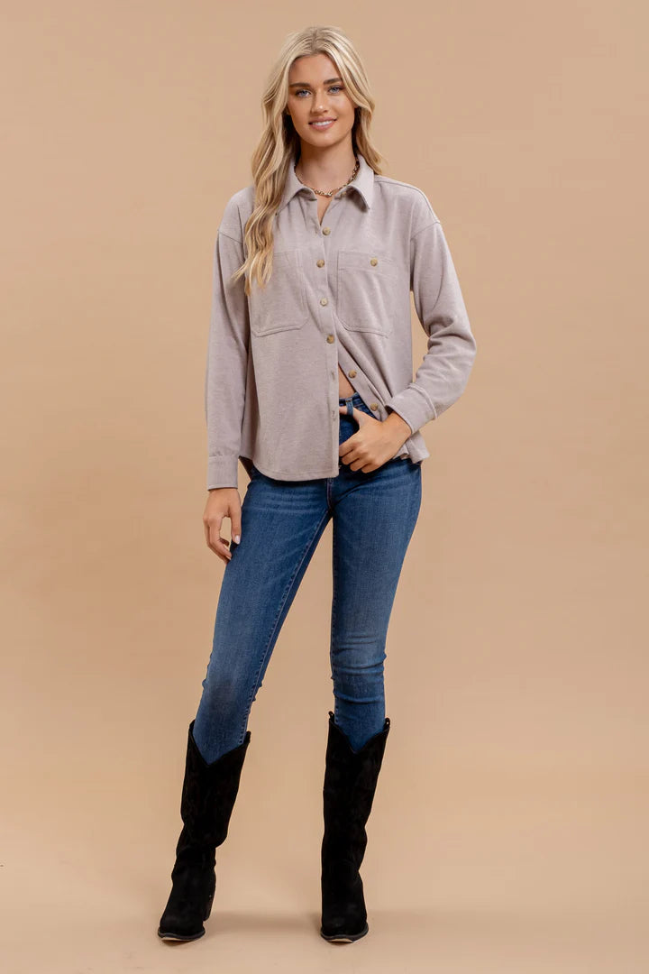 Long Sleeve Button Shacket