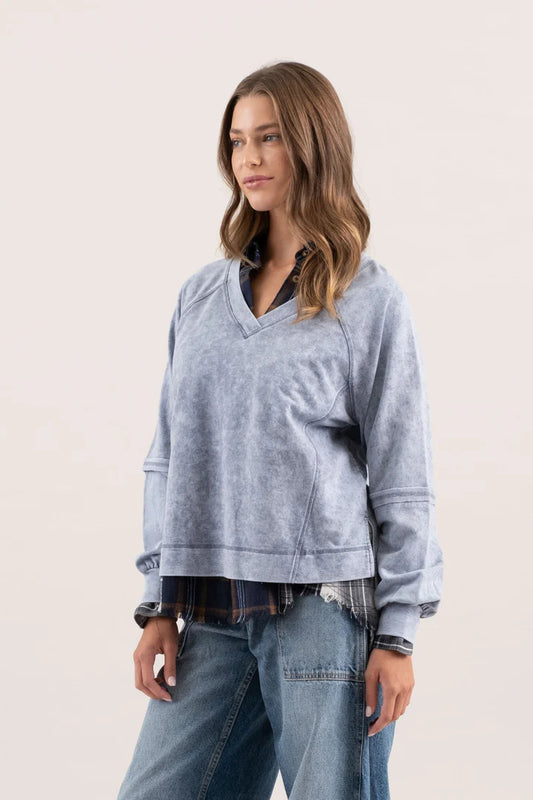 Exposed Seam Crop Sweater