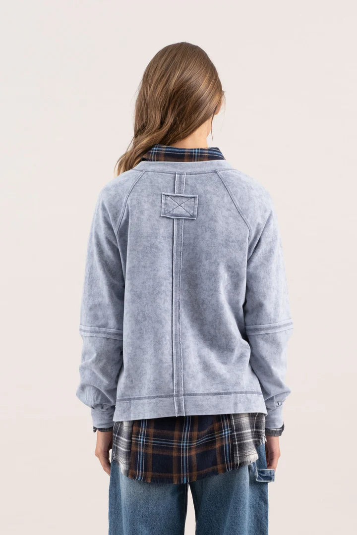 Exposed Seam Crop Sweater