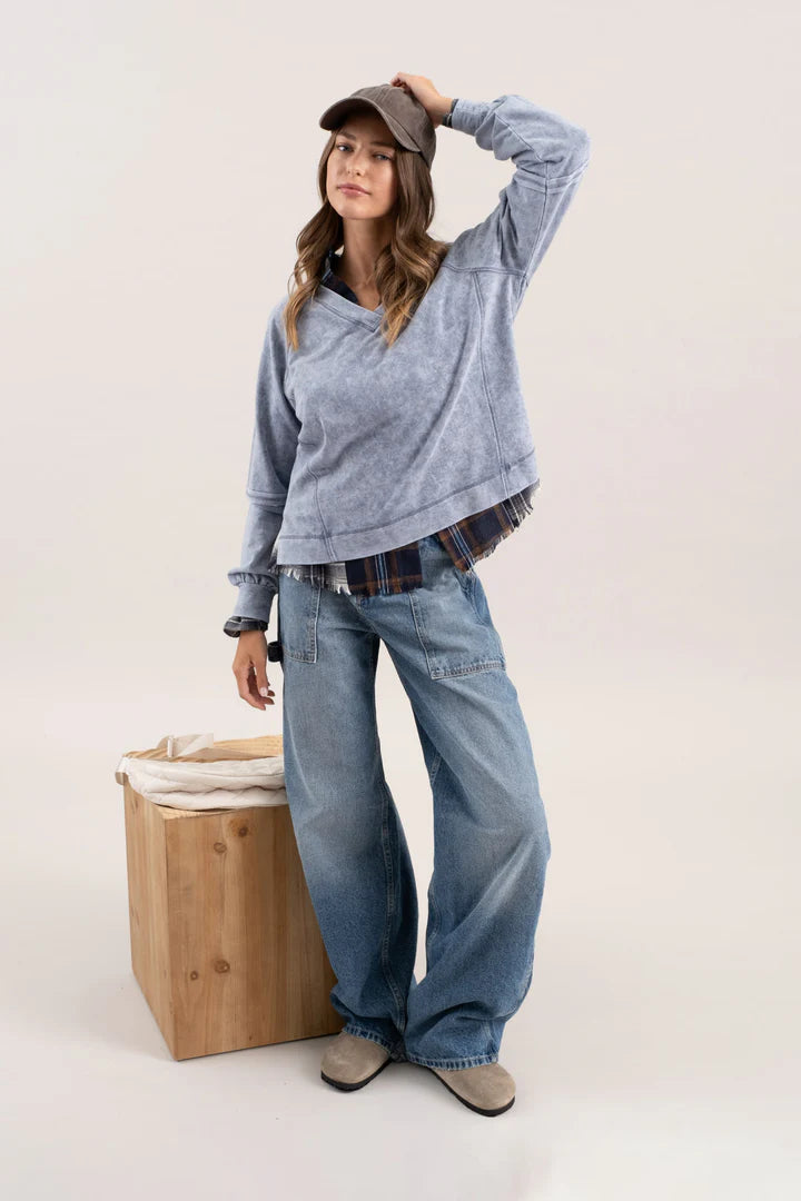 Exposed Seam Crop Sweater