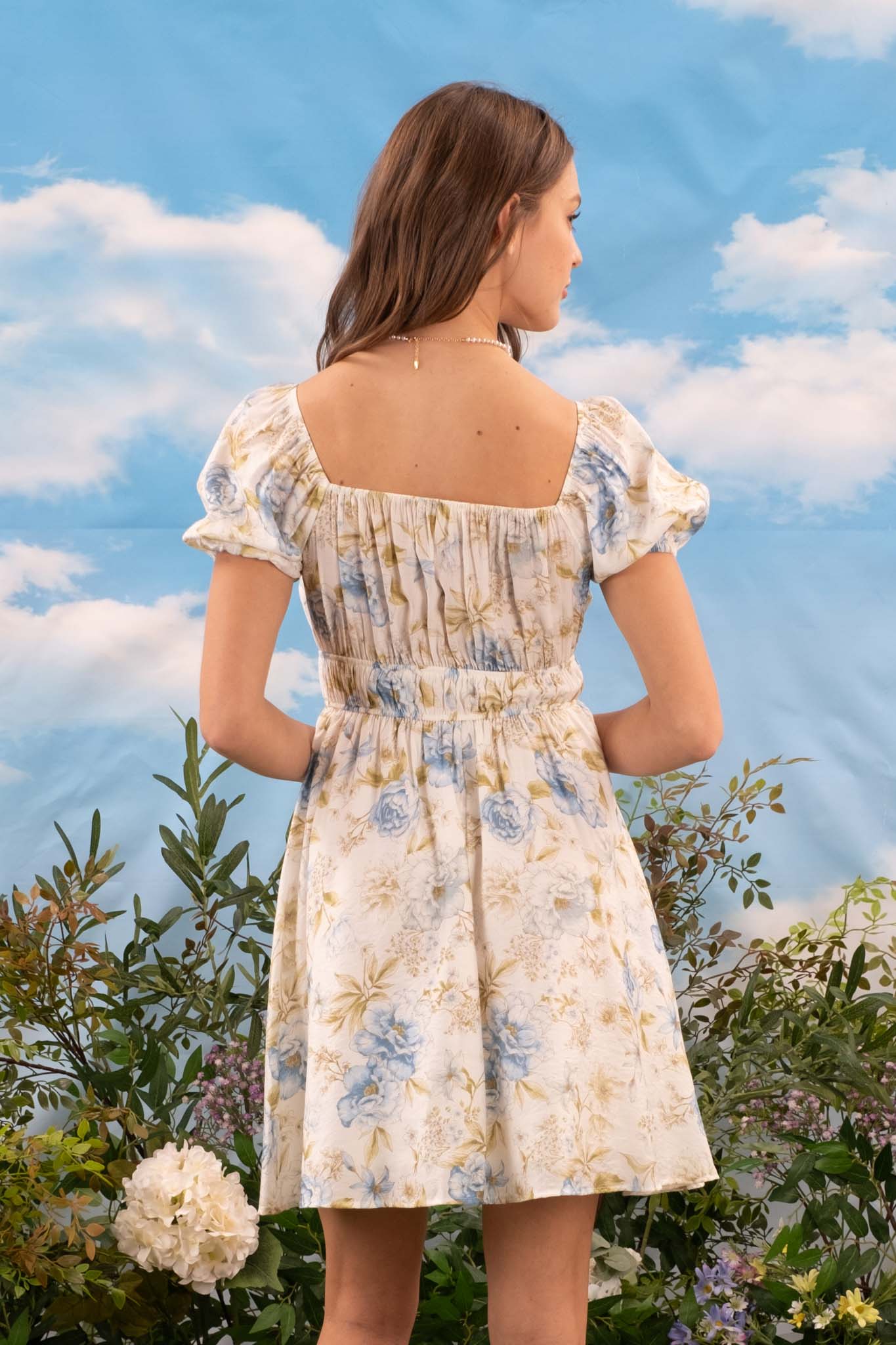 Puff Sleeve Floral Mini Dress