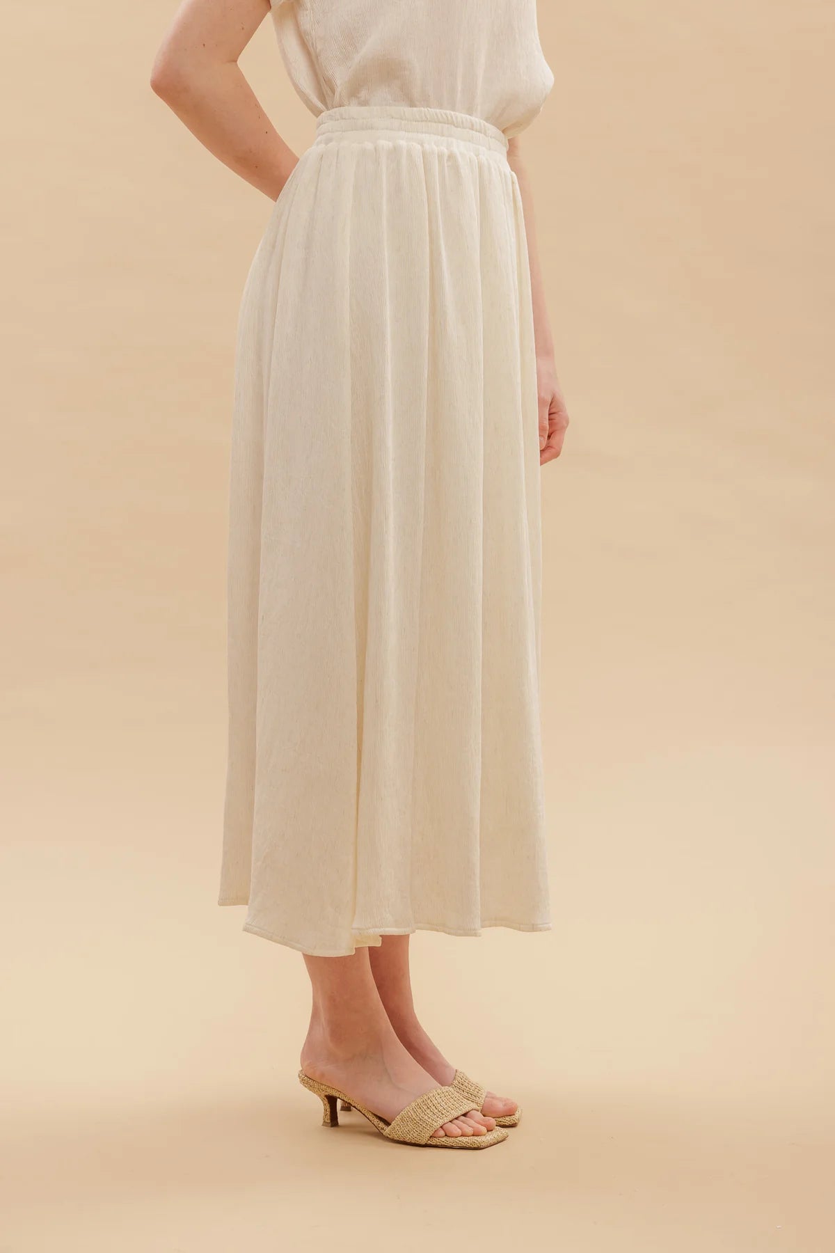 Pleated High Waist Skirt