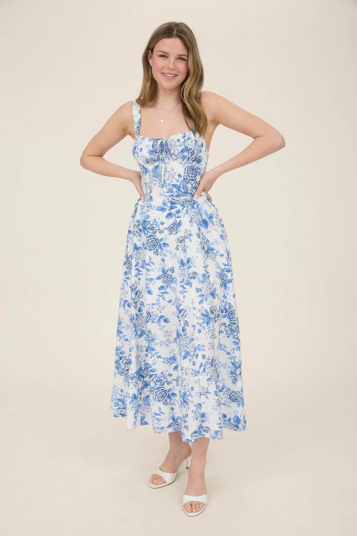 Corset Detail Rose Dress