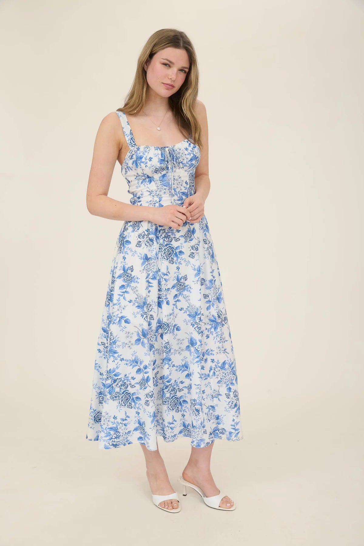 Corset Detail Rose Dress