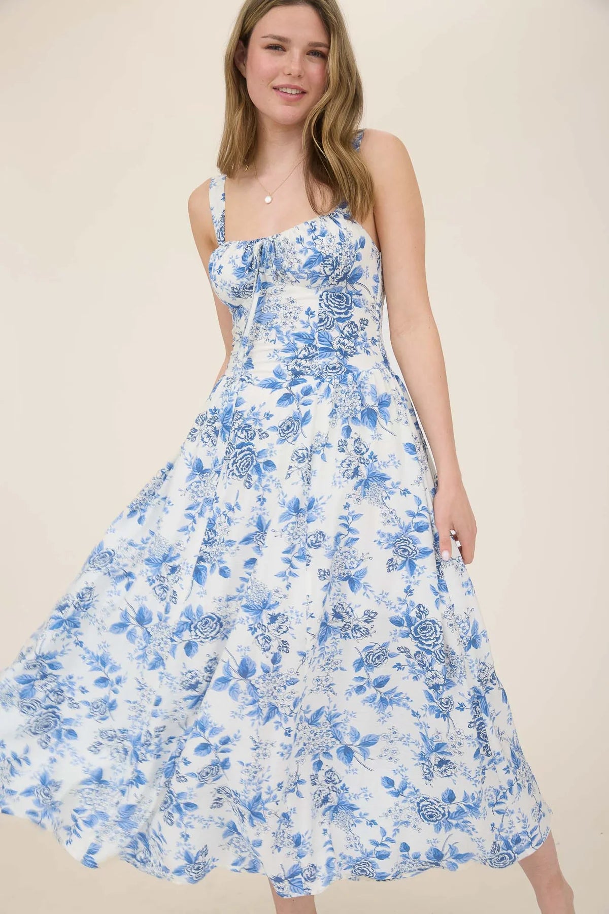 Corset Detail Rose Dress