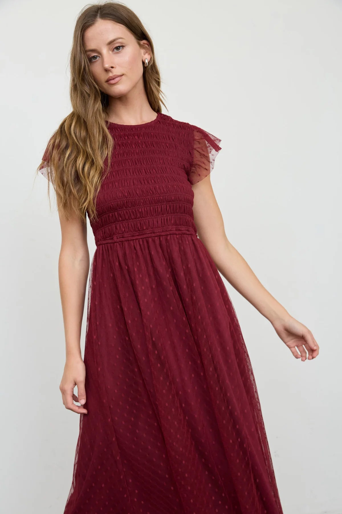 Polka Dot Chiffon Dress