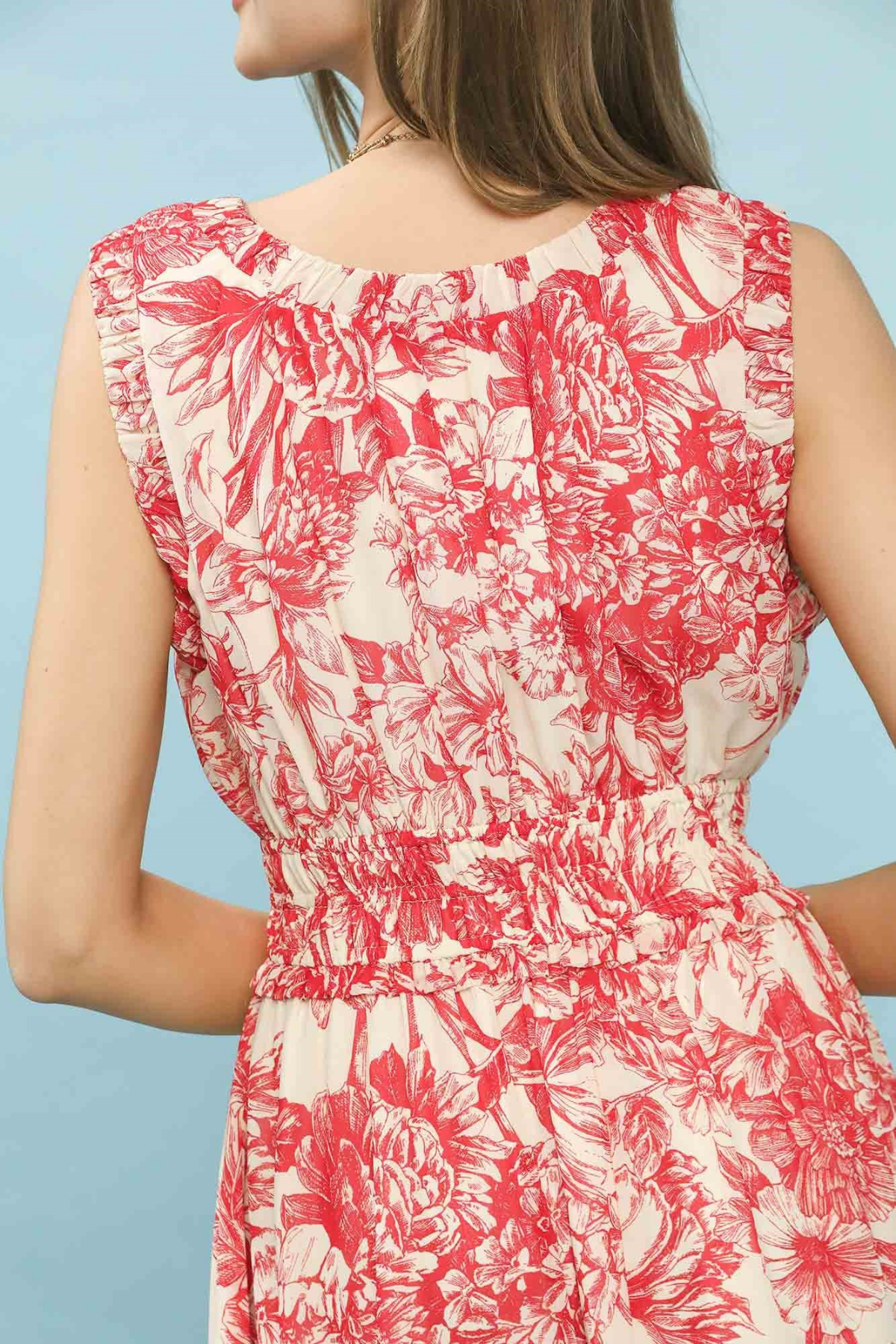 Rosé Garden Midi Dress