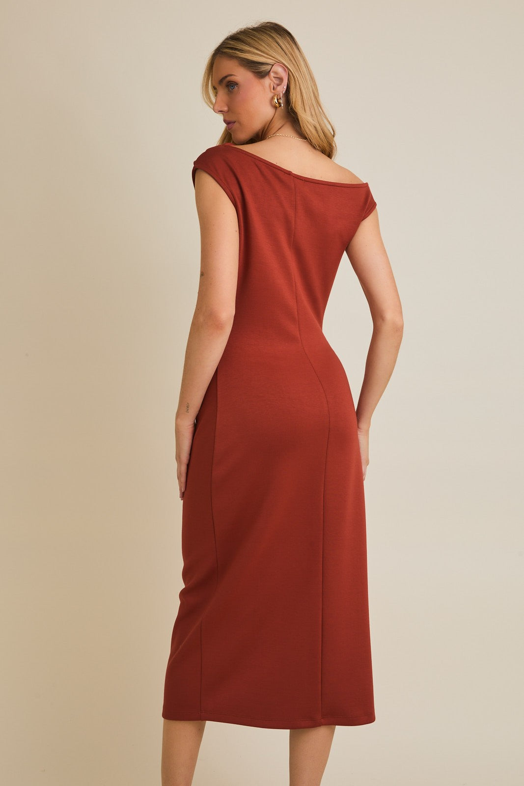 One Shoulder Midi Dress