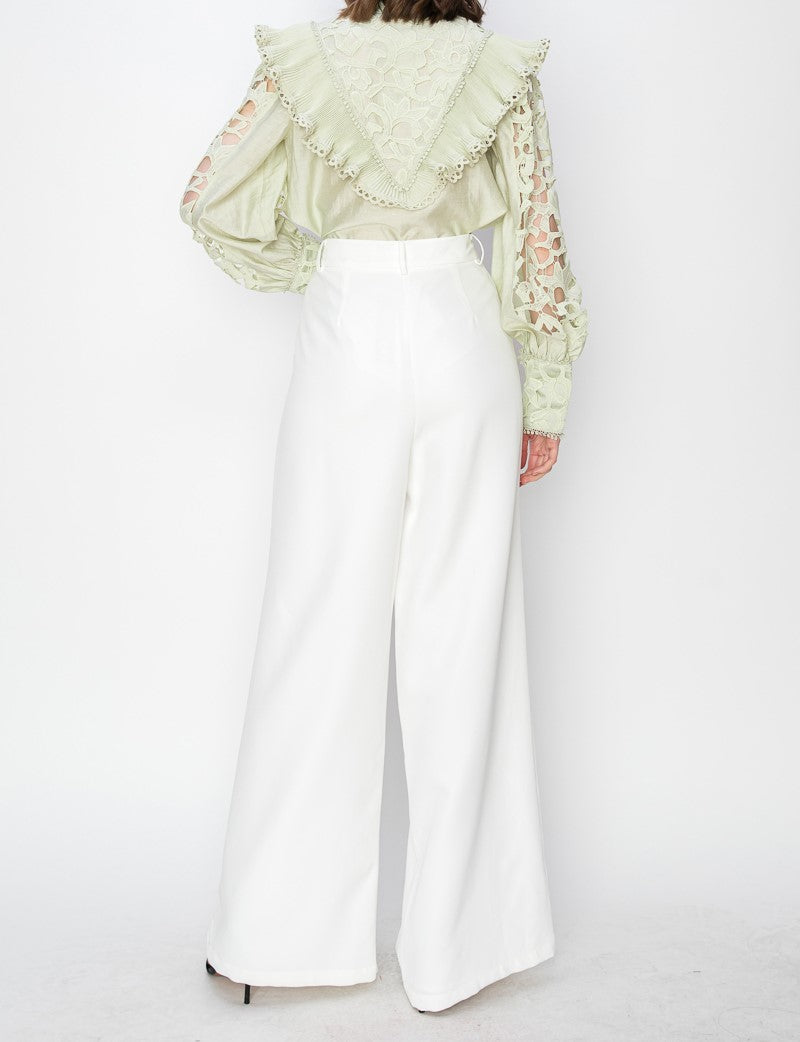 White Wide Leg Pants