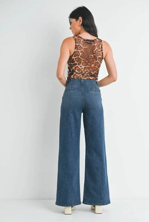 Patch Pocket Flair Leg Jeans