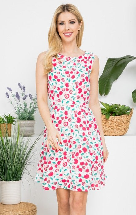 Cherry Print Tie Back Dress