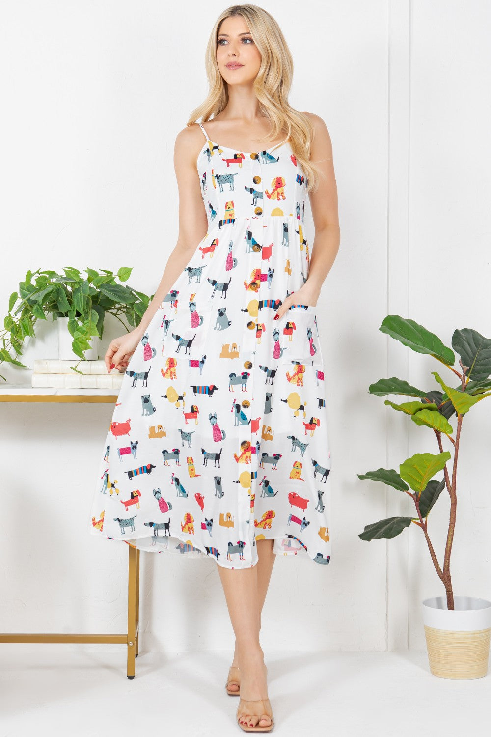 Colorful Dog Cami Dress