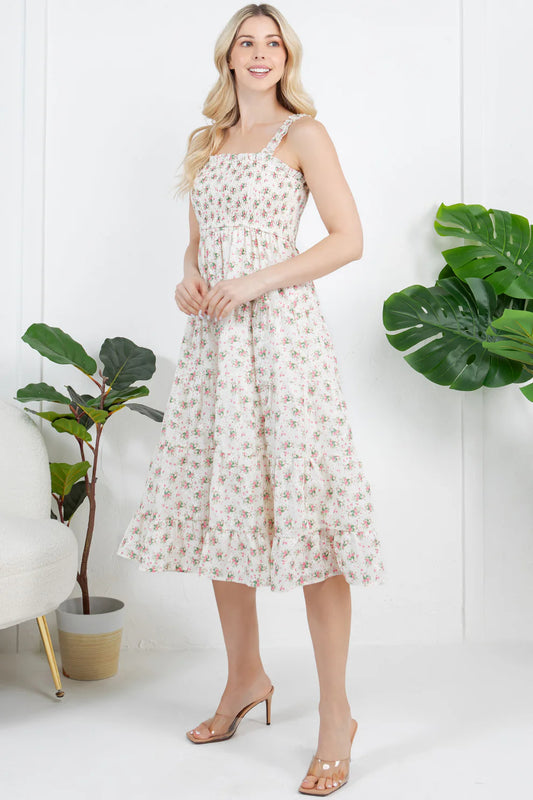 Embroidery Detail Floral Dress