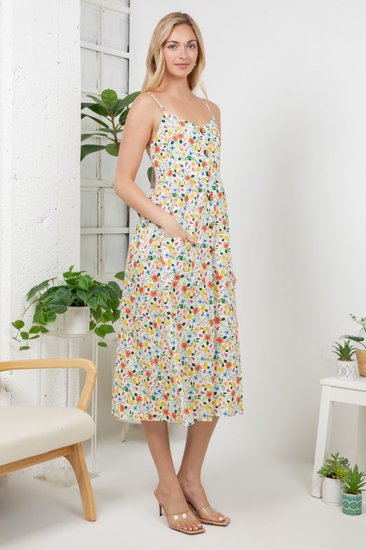 Colorful Floral Cami Dress