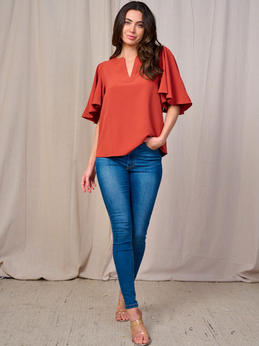 Loose Fit V-Neck Top