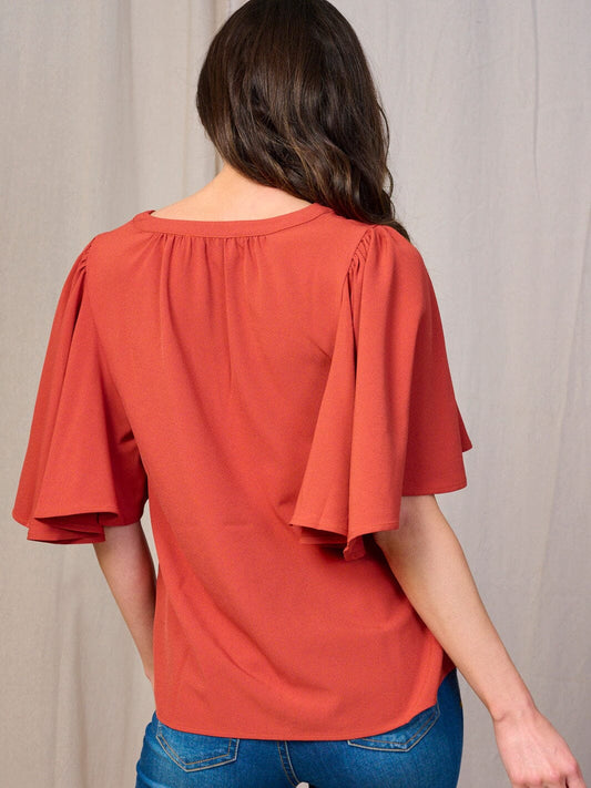 Loose Fit V-Neck Top