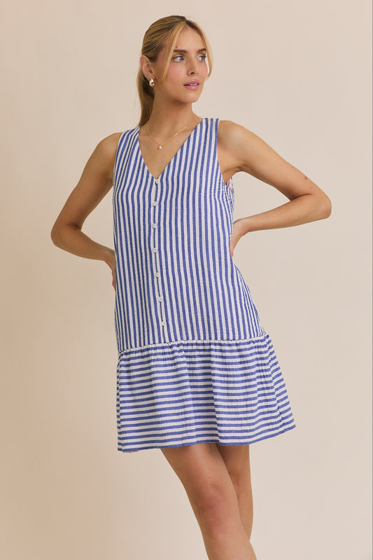Button Up Striped Dress
