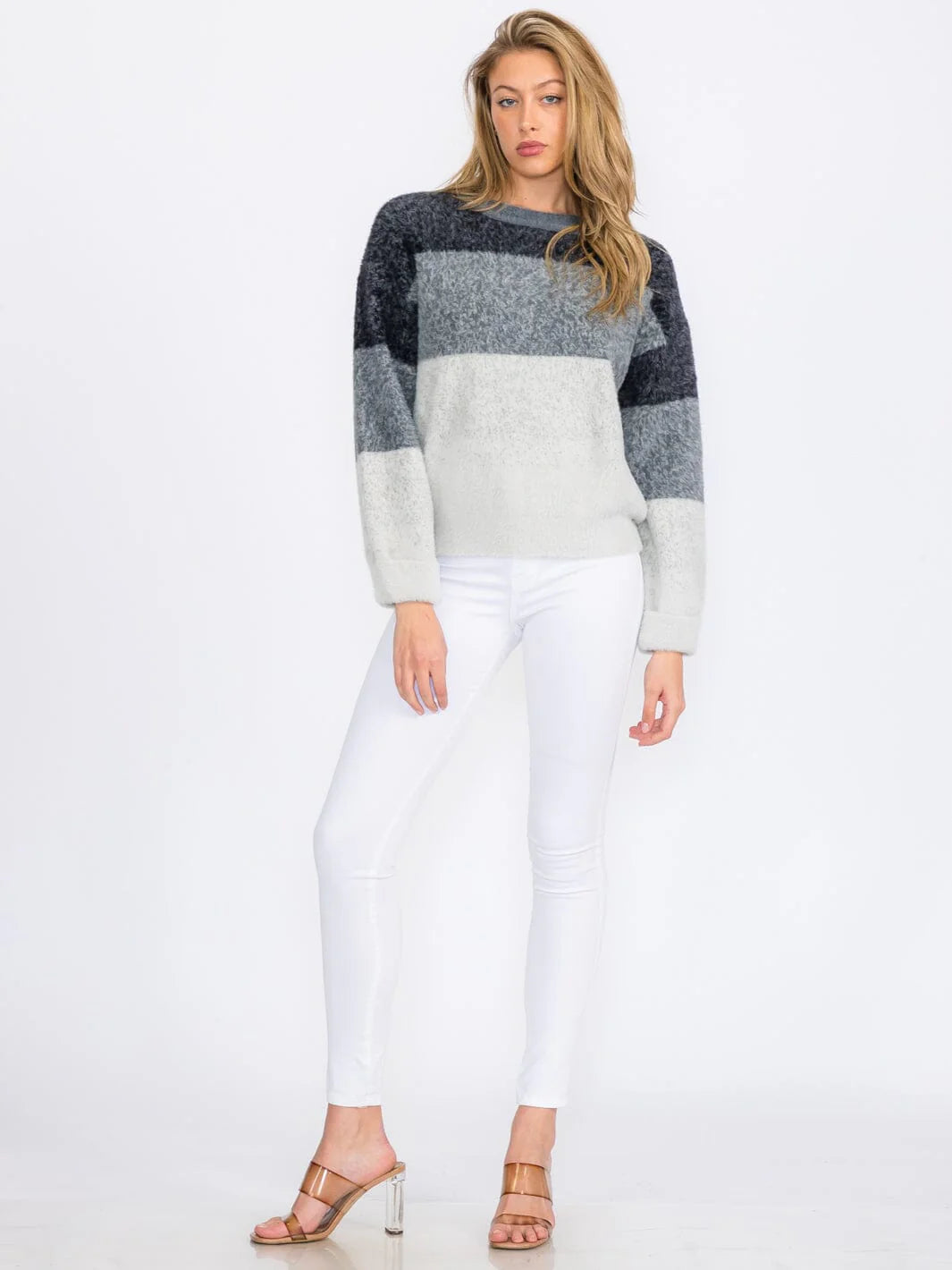 Relaxed Colorblock Striped Sweater