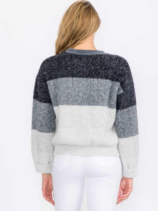 Relaxed Colorblock Striped Sweater