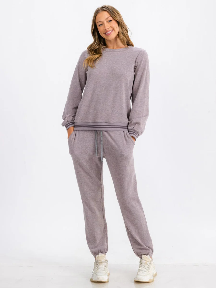 Trim Detail Sweatshirt - Lavender
