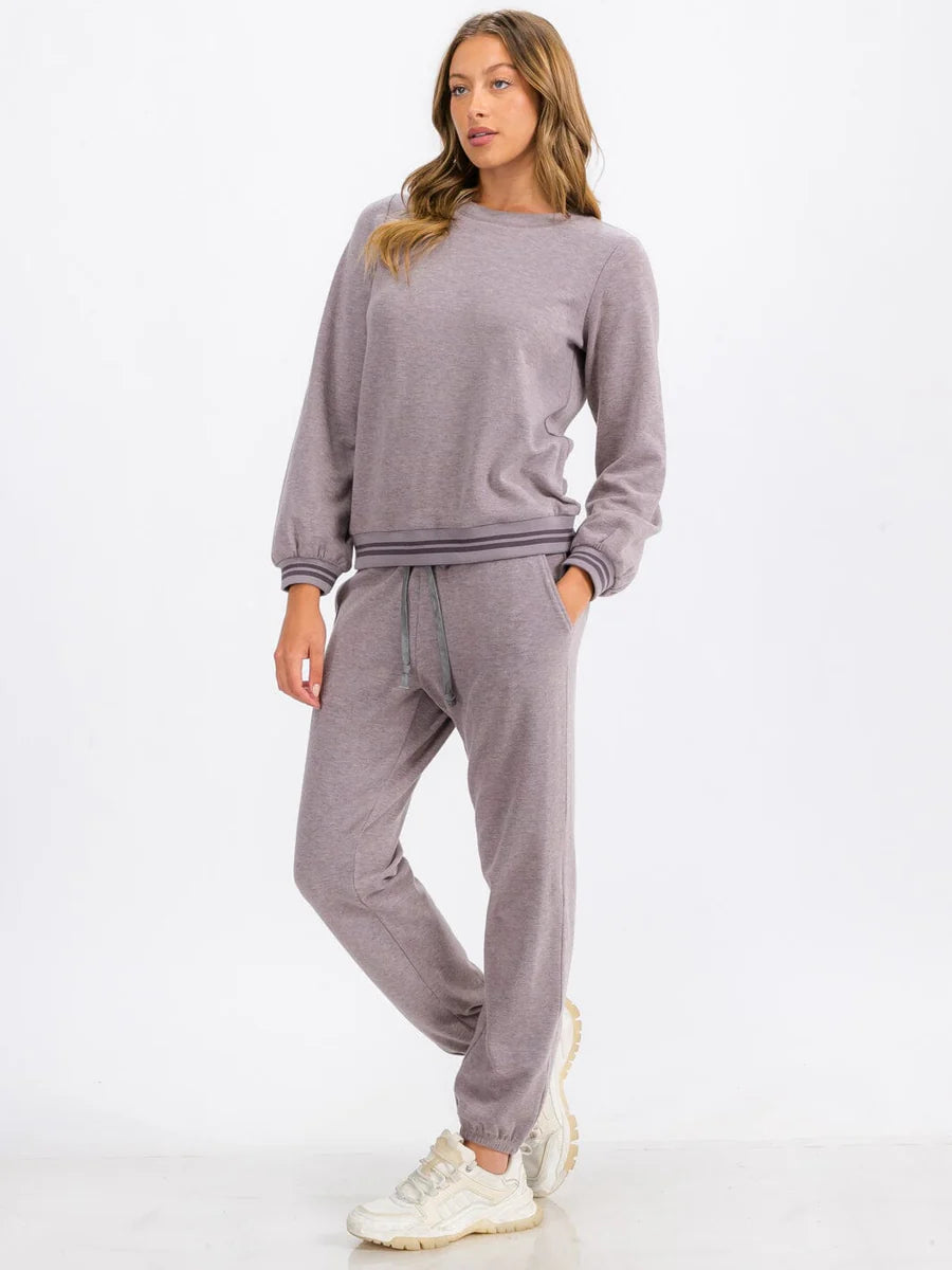 Trim Detail Sweatshirt - Lavender