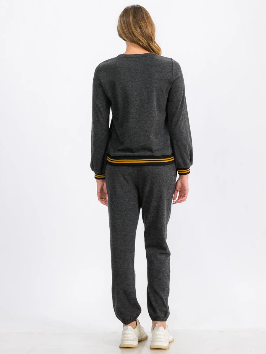 Trim Detail Sweatshirt - Black