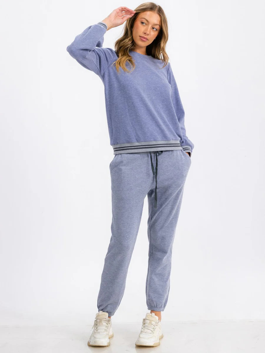 Trim Detail Sweatshirt - Blue