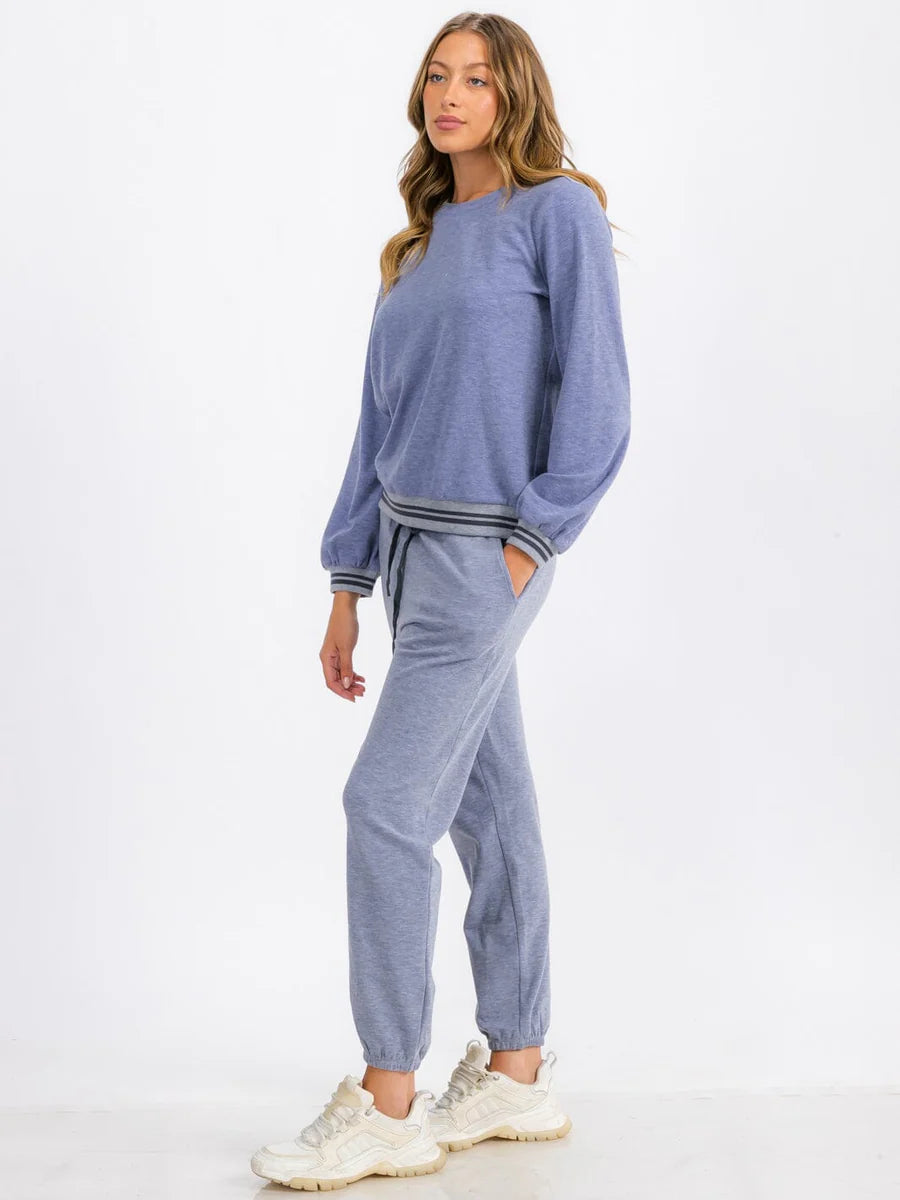 Trim Detail Sweatshirt - Blue