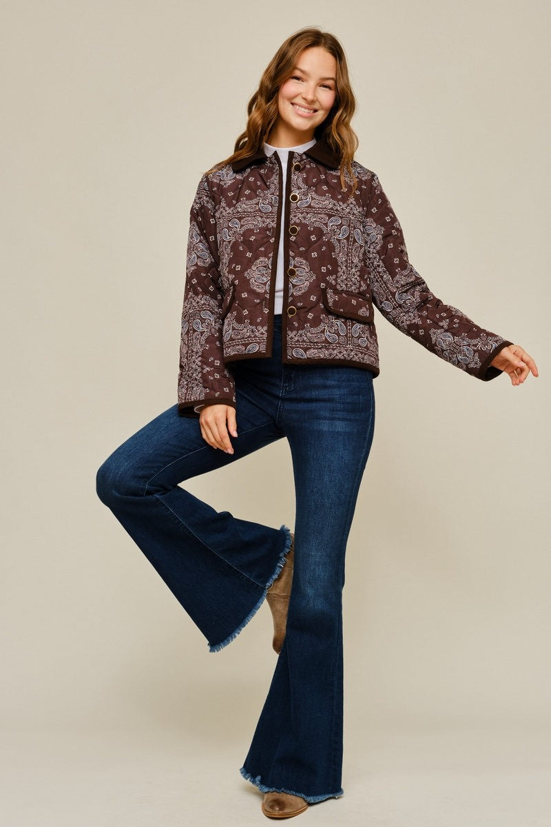 Button Down Paisley Jacket