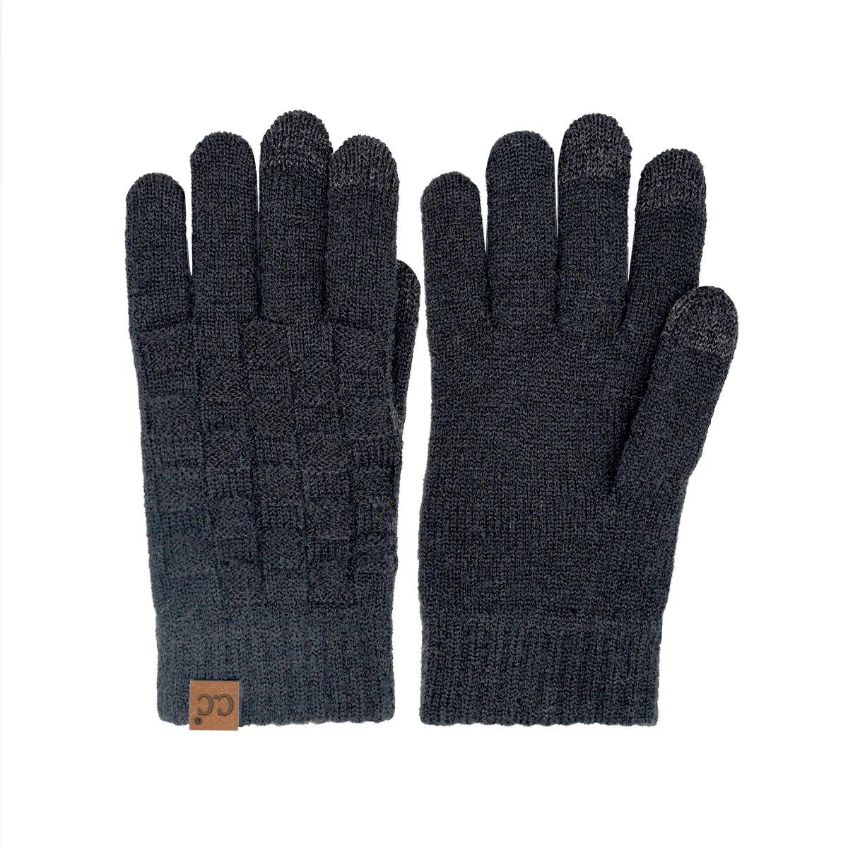 Woven Checkered Glove - Black
