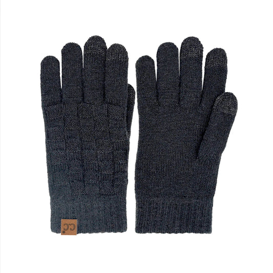 Woven Checkered Glove - Black
