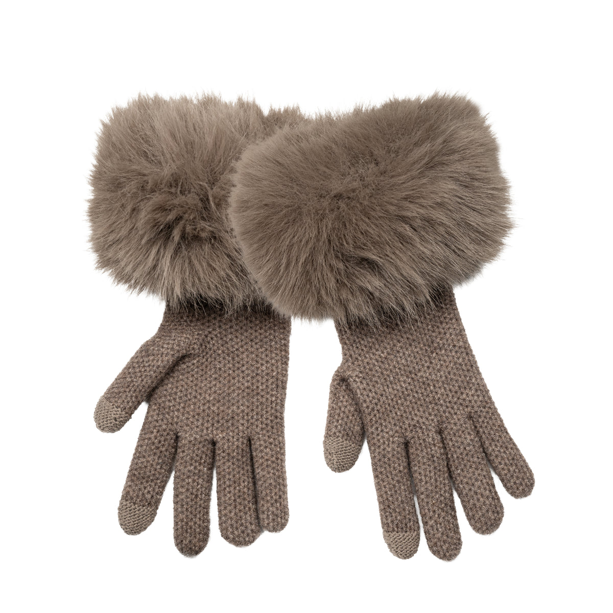 Fur Cuff Gloves - Taupe