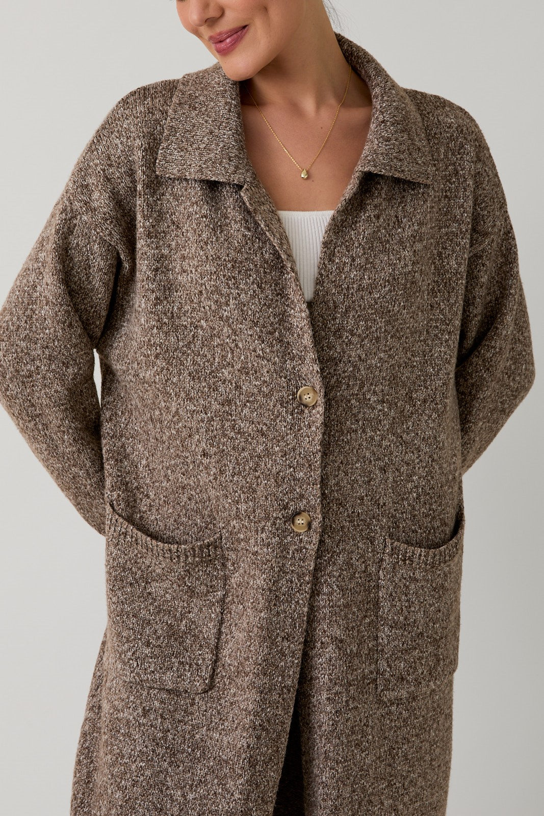 Long Button Up Cardigan