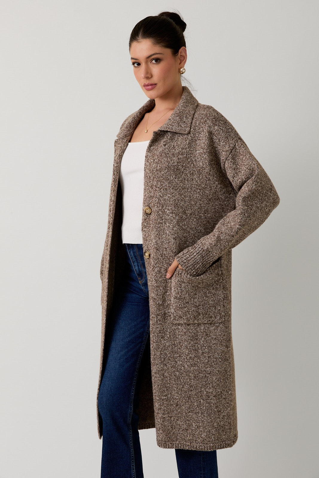 Long Button Up Cardigan